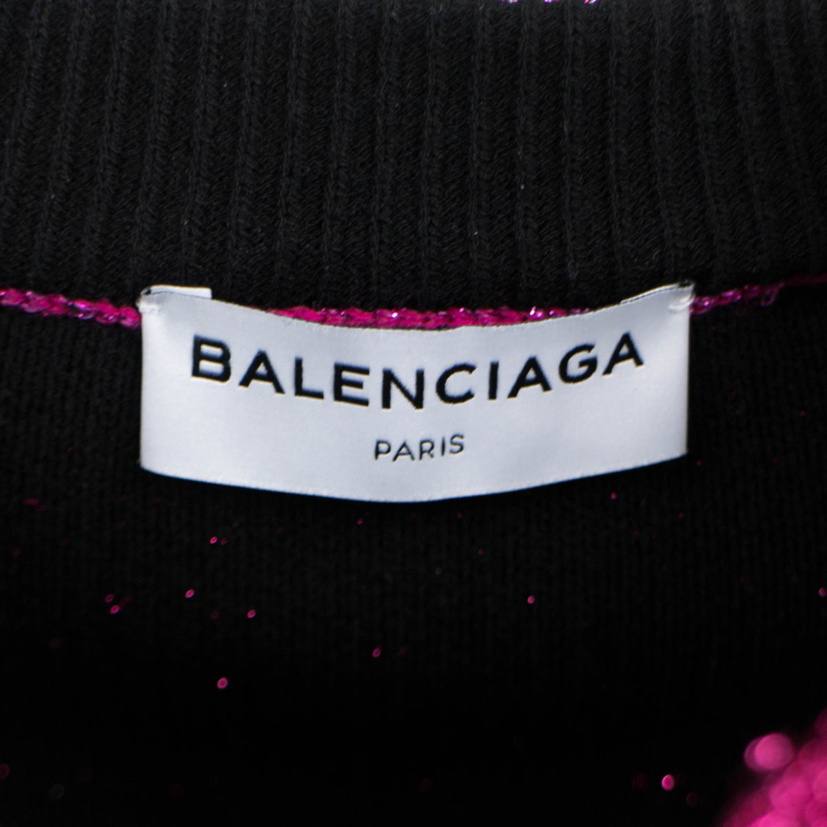 Pink Metallic Cropped Crewneck Sweater