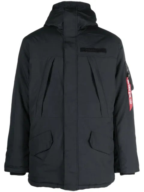 Alpha Industries logo-tag hooded jacket