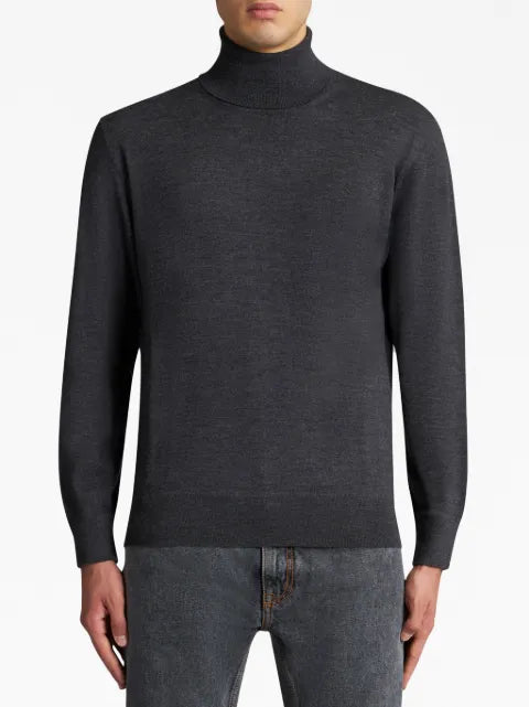 ETRO Pegaso-embroidered high-neck jumper