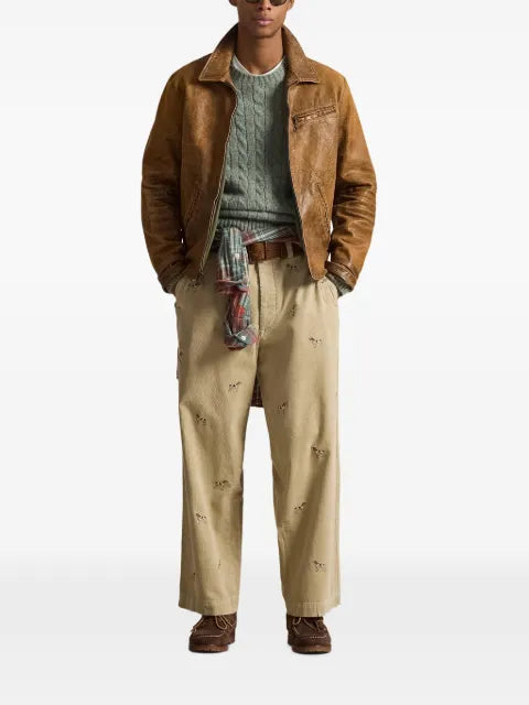 Polo Ralph Lauren zip sheepskin bomber jacket