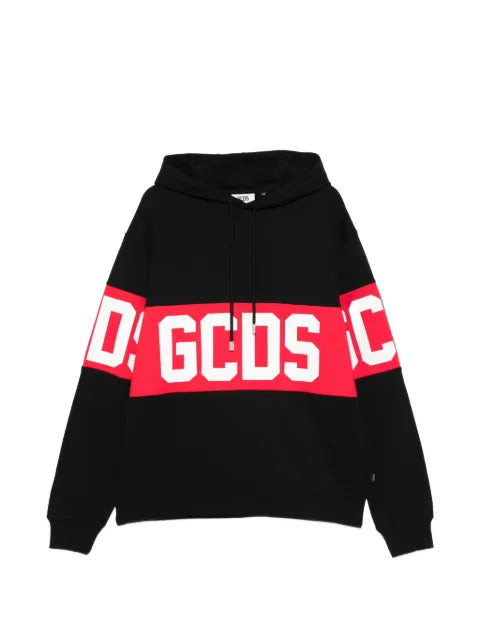 GCDS logo-stripe hoodie