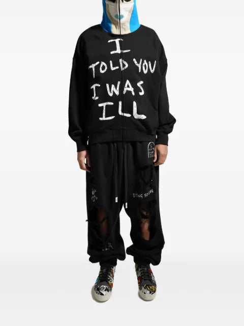 Haculla graphic-print zip-up hoodie