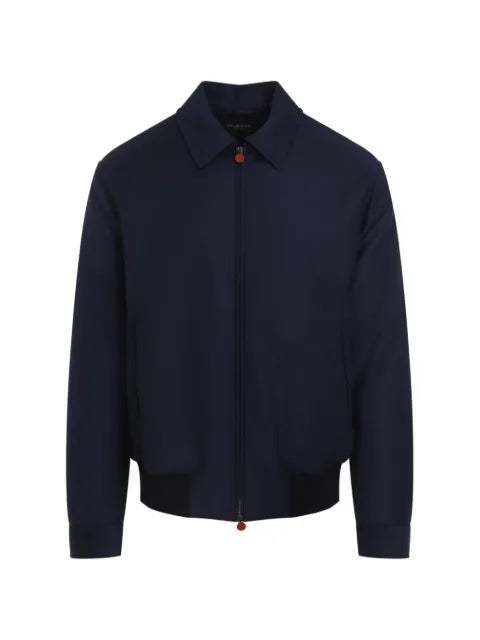 Kiton zip-up ribbed-trim jacket