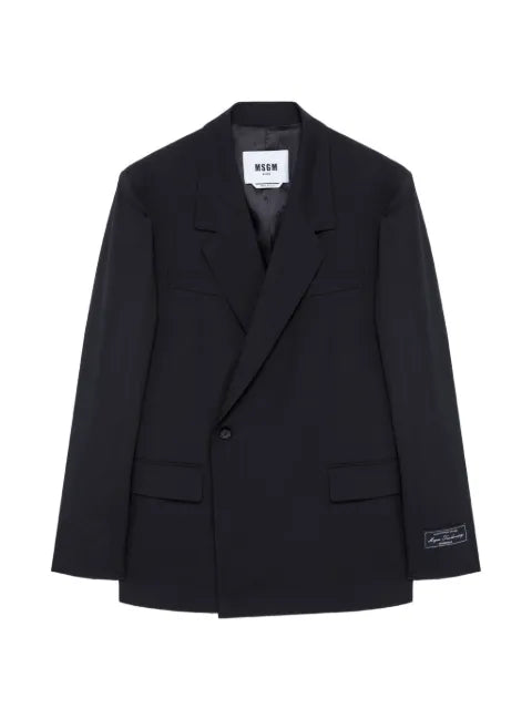 MSGM logo-patch double-breasted jacket