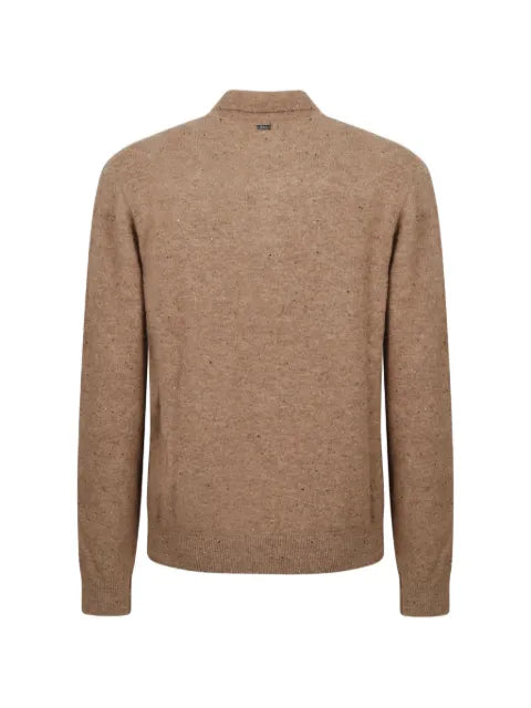 Herno Resort flecked-knit polo sweater