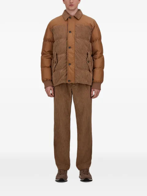 Herno corduroy-panelled padded jacket
