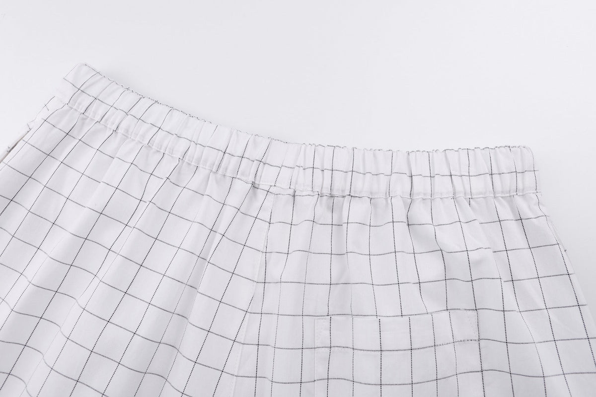 Acne Studios Grid‑Pattern Drawstring Casual Shorts