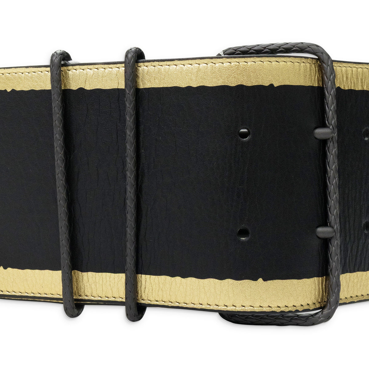 Black Wide Leather Waist Belt