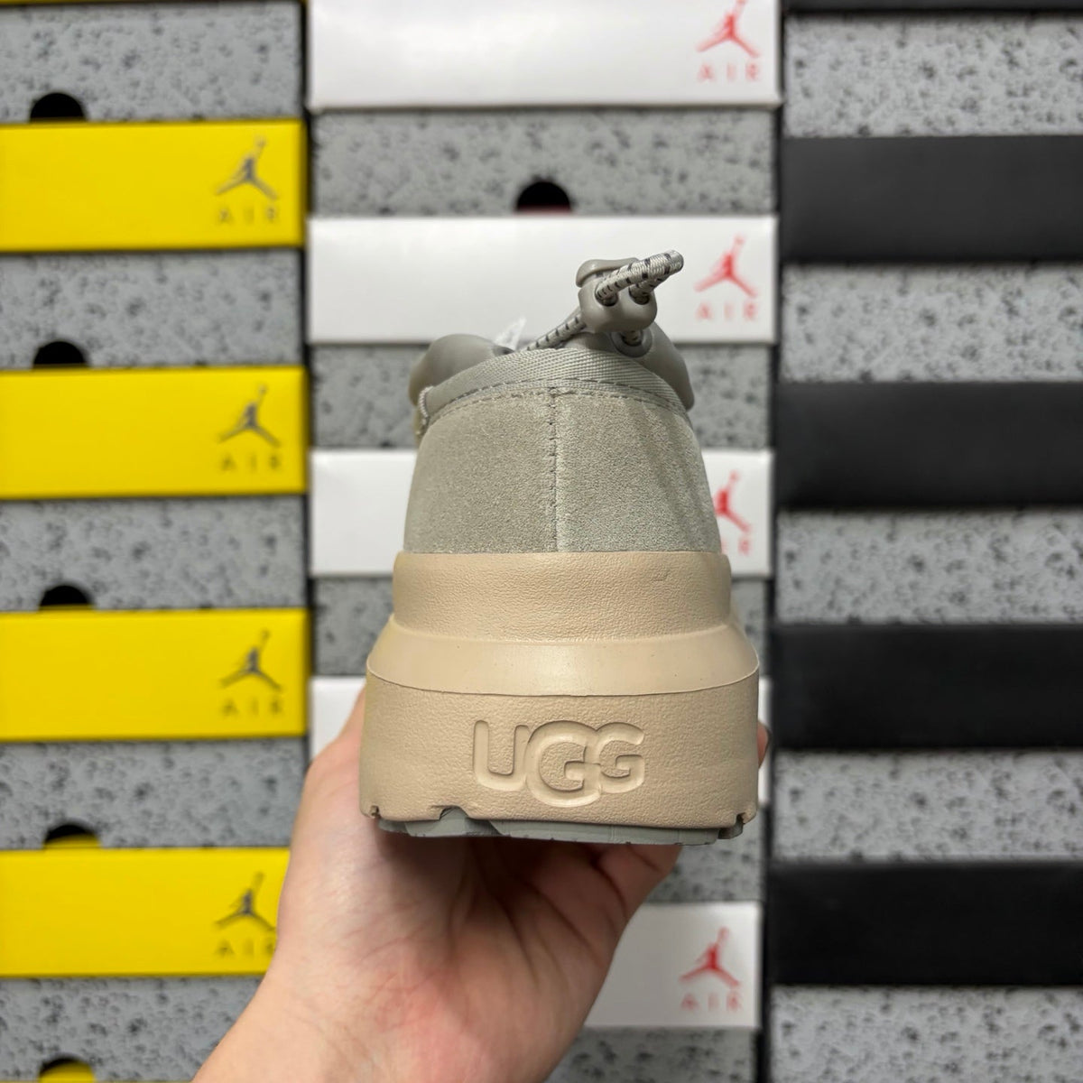 UGG Tasman X Platform Slip-On – Suede Clog with Shearling Lining, Paracord Toggle & Tonal Chunky Platform Sole in Sand