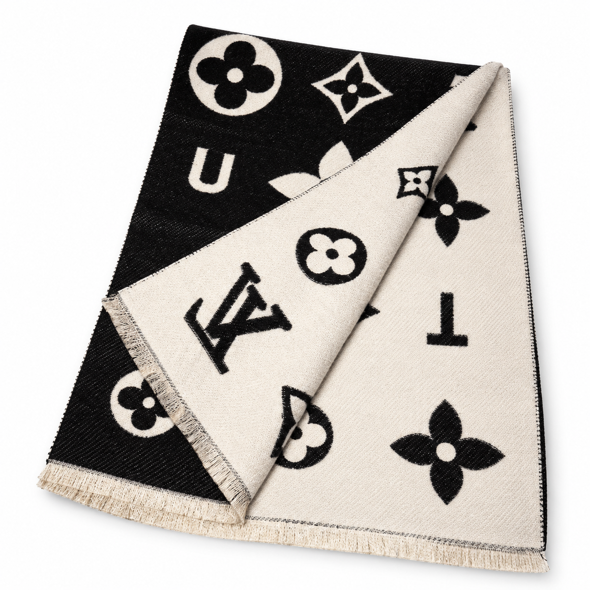 Louis Vuitton Style Oversized Motif Scarf