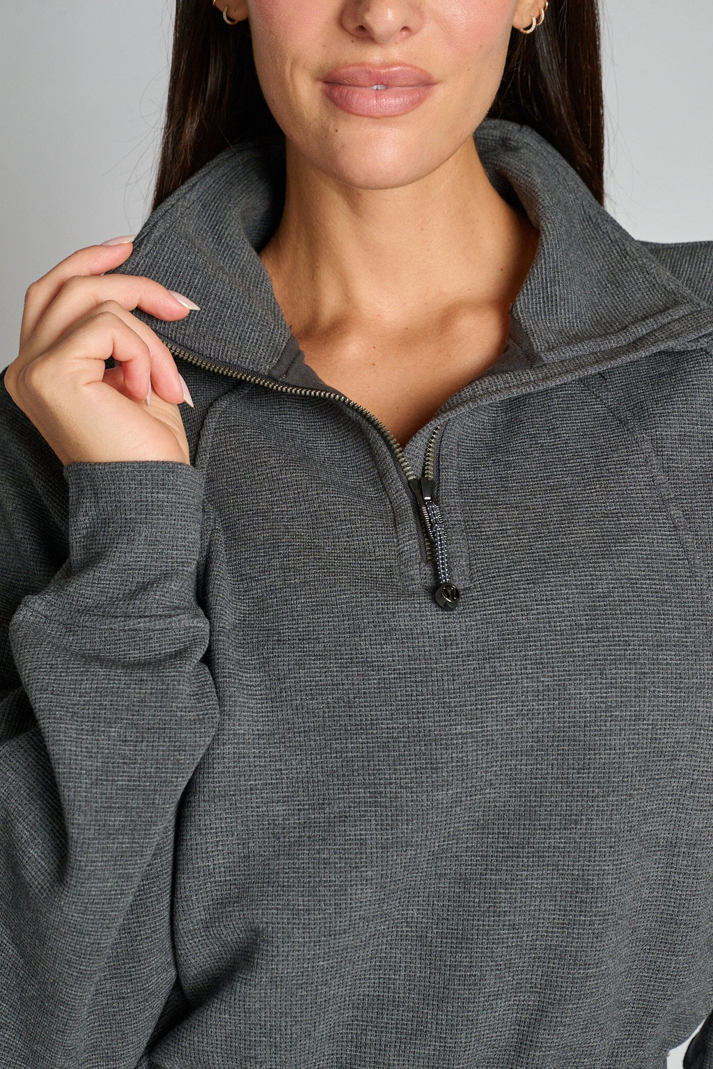 Scuba Cropped Funnel-Neck Half Zip