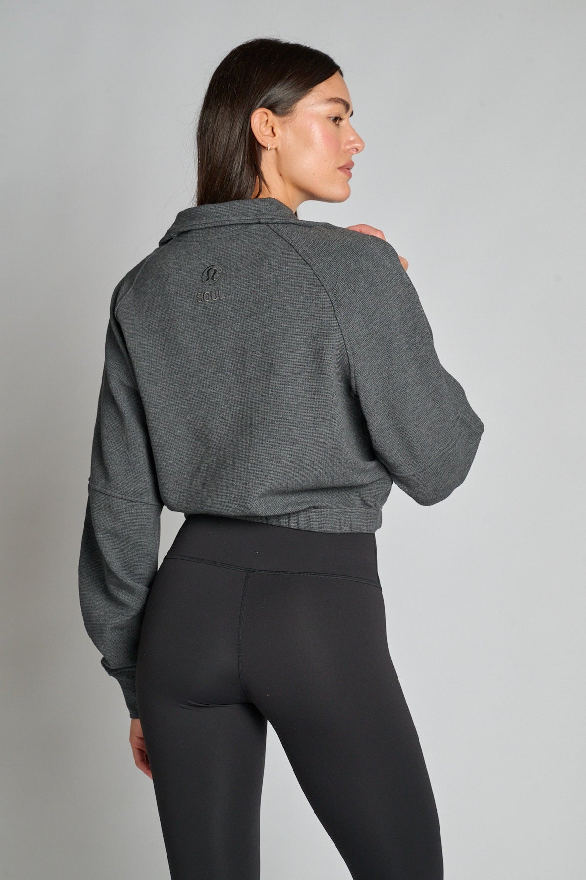 Scuba Cropped Funnel-Neck Half Zip