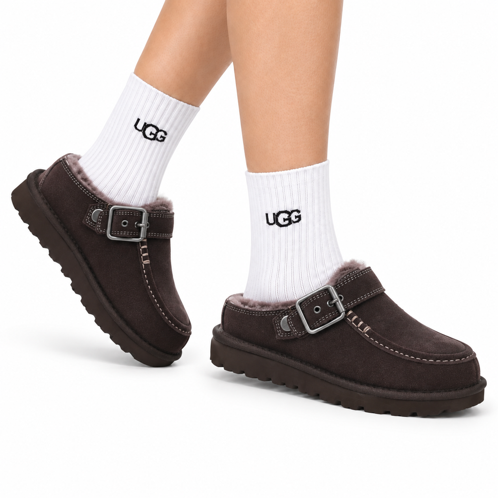 UGG Ethnic-Trim Shearling Slip-On Shoes