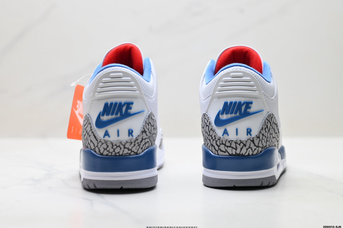 Air Jordan 3 Retro White Royal Blue Cement Sneakers