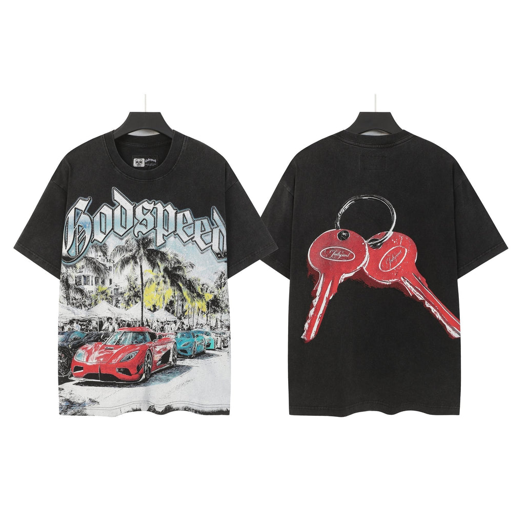 Godspeed Washed Black Rock Graphic T-Shirt