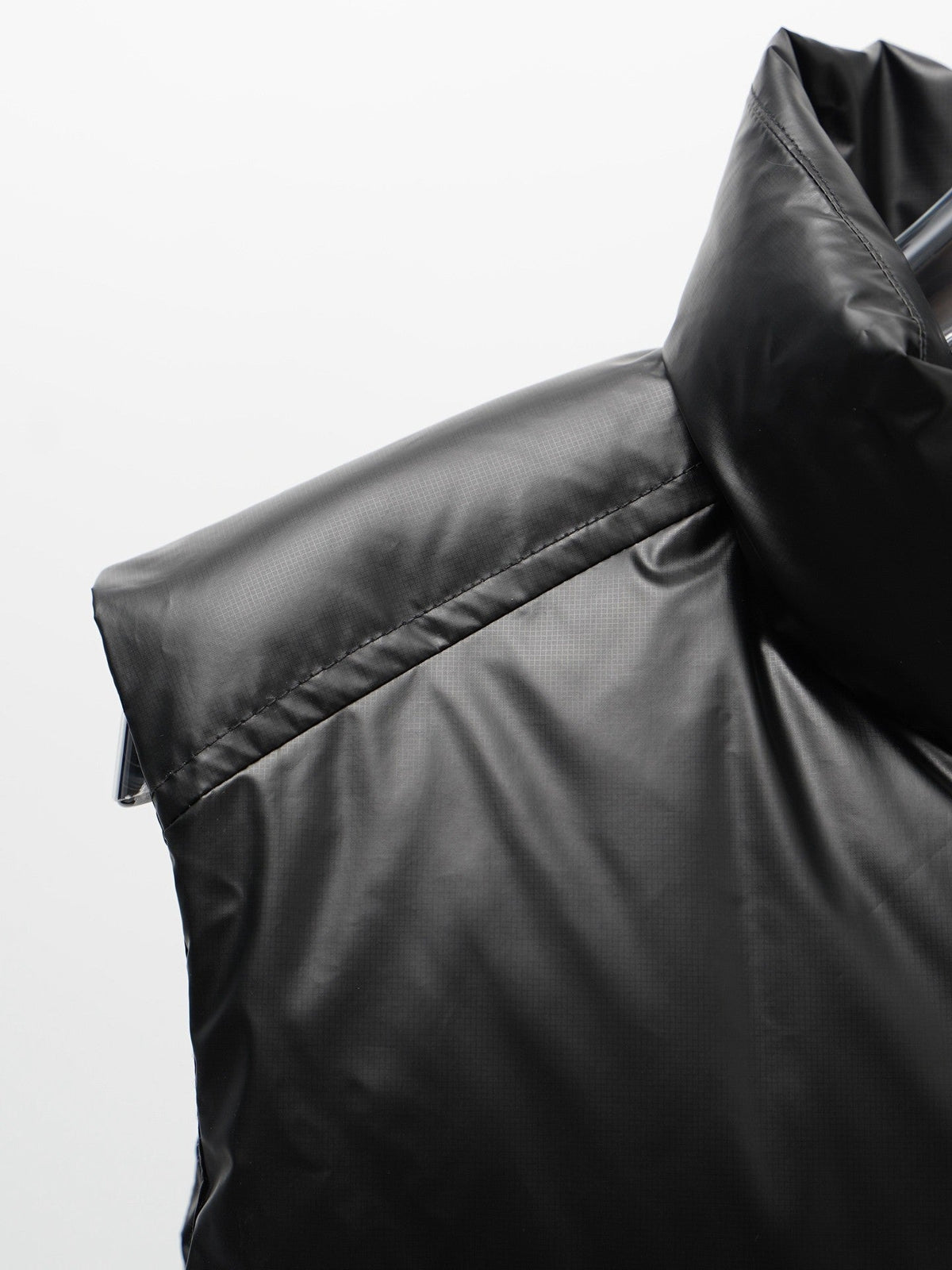 Prada Black Quilted Puffer Vest with Stand Collar