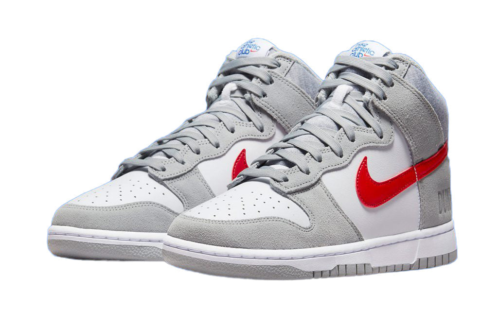 Big Kid's Nike Dunk Hi SE Lt Smoke Grey/Gym Red-White (DH9750 001)