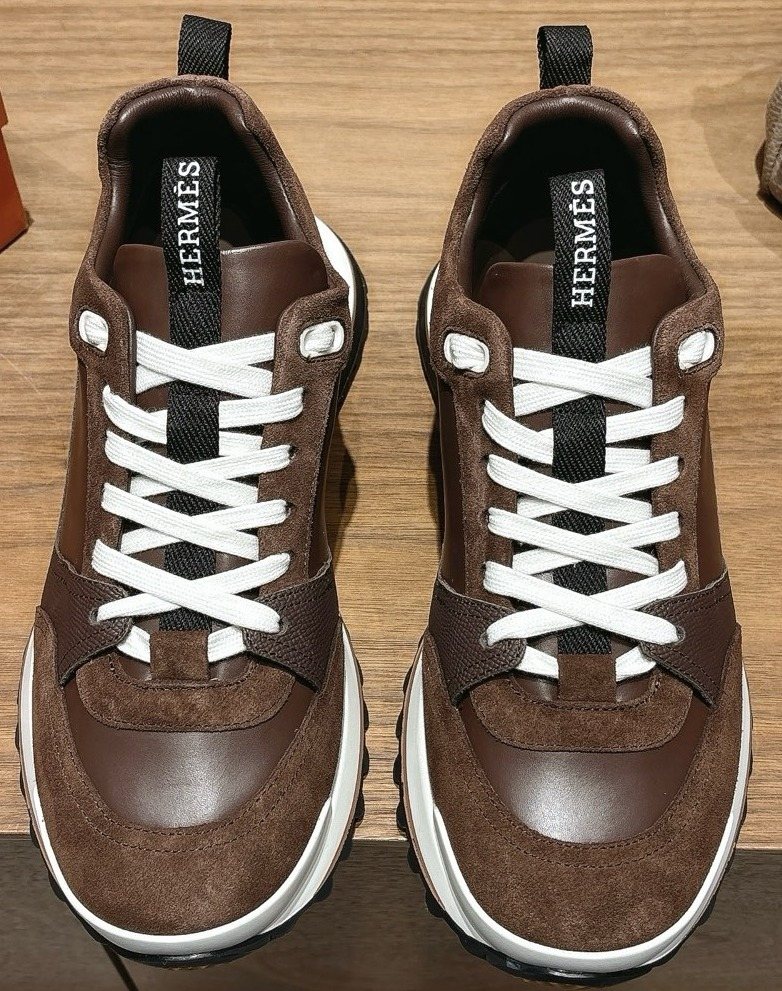 Hermes Brown Low-Top Sneakers