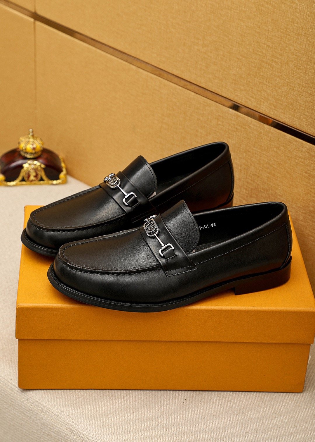 Louis Vuitton Black Leather Buckle Loafers
