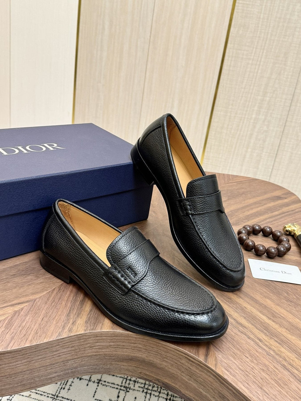 Dior Leather Moc-Toe Loafers - Stacked Heel